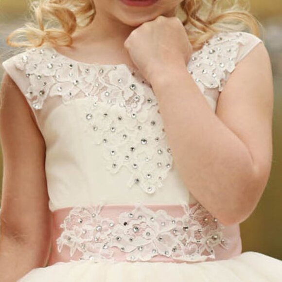 Stunning Ivory Lace Flower Girl/Special Occasion Gown - Picture 4 of 8